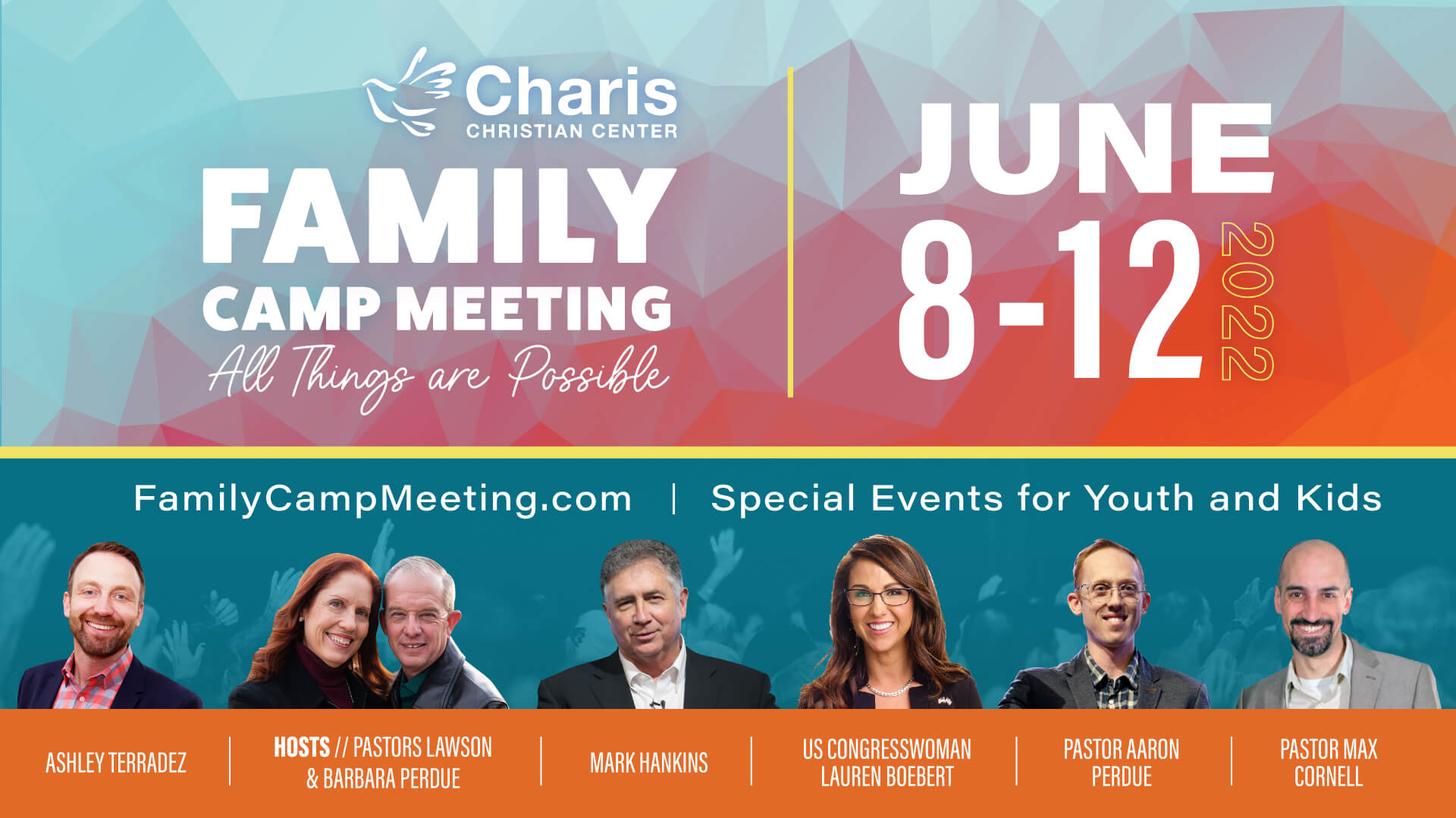 Family Camp Meeting at Charis Christian Center on June 8-12, 2022
