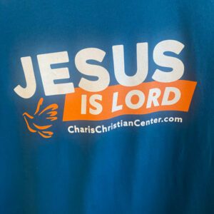 Blue Jesus Is Lord t-shirt from Charis Christian Center