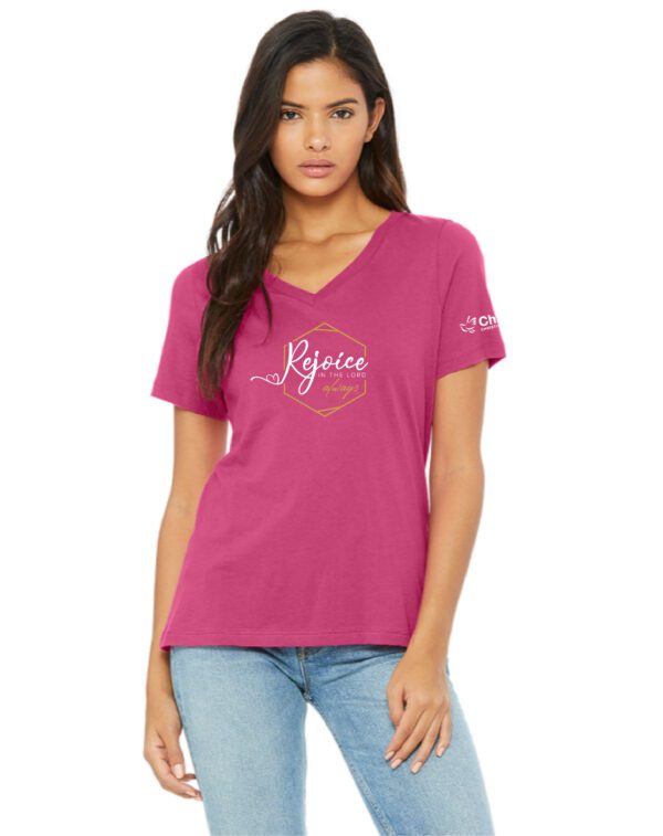 Rejoice Women's Shirt in pink from Charis Christian Center