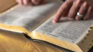 A man reads the bible